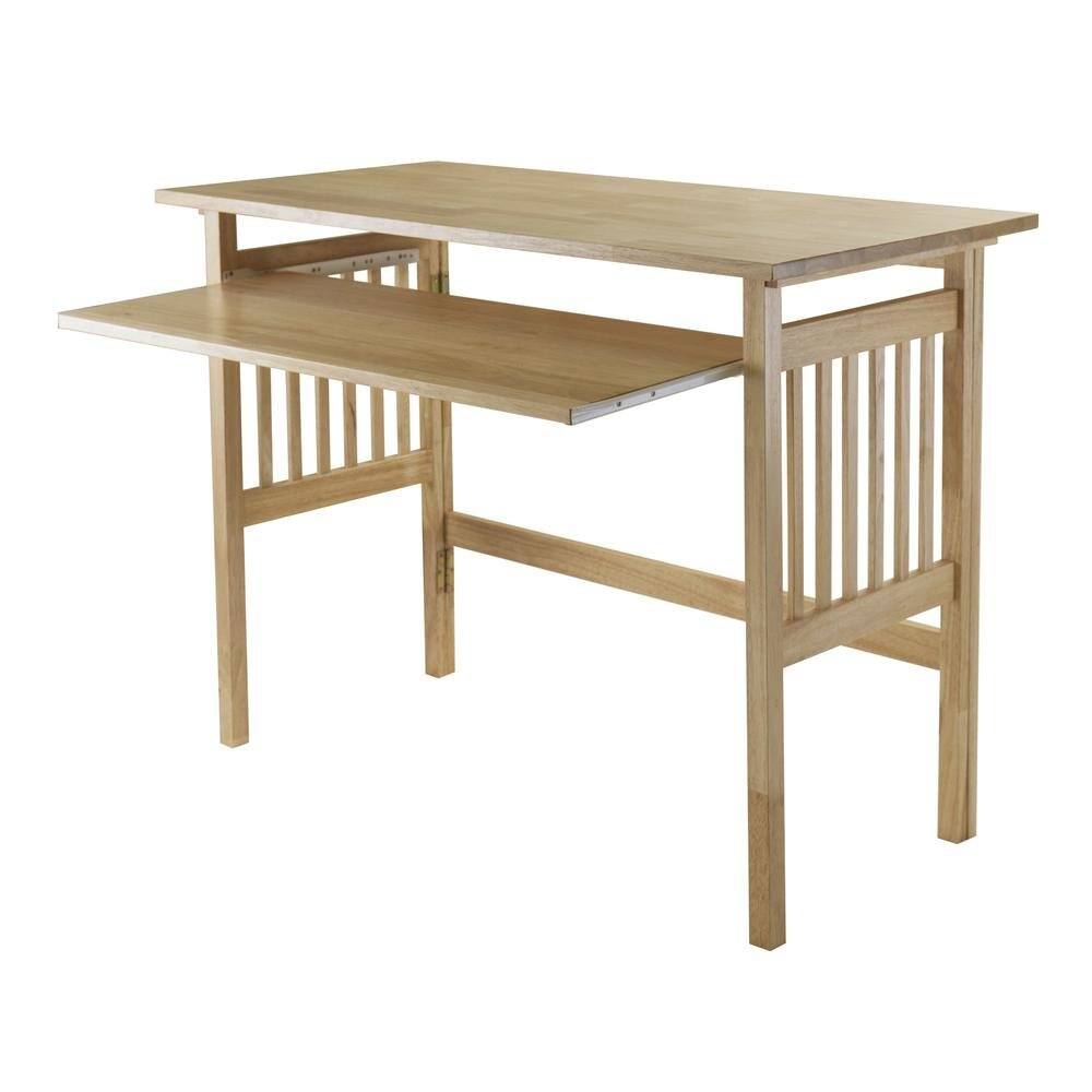 Back. FurniFact - Honey Finish Printer Table, Solid and Composite Wood for Computer Workstations - Natural.
