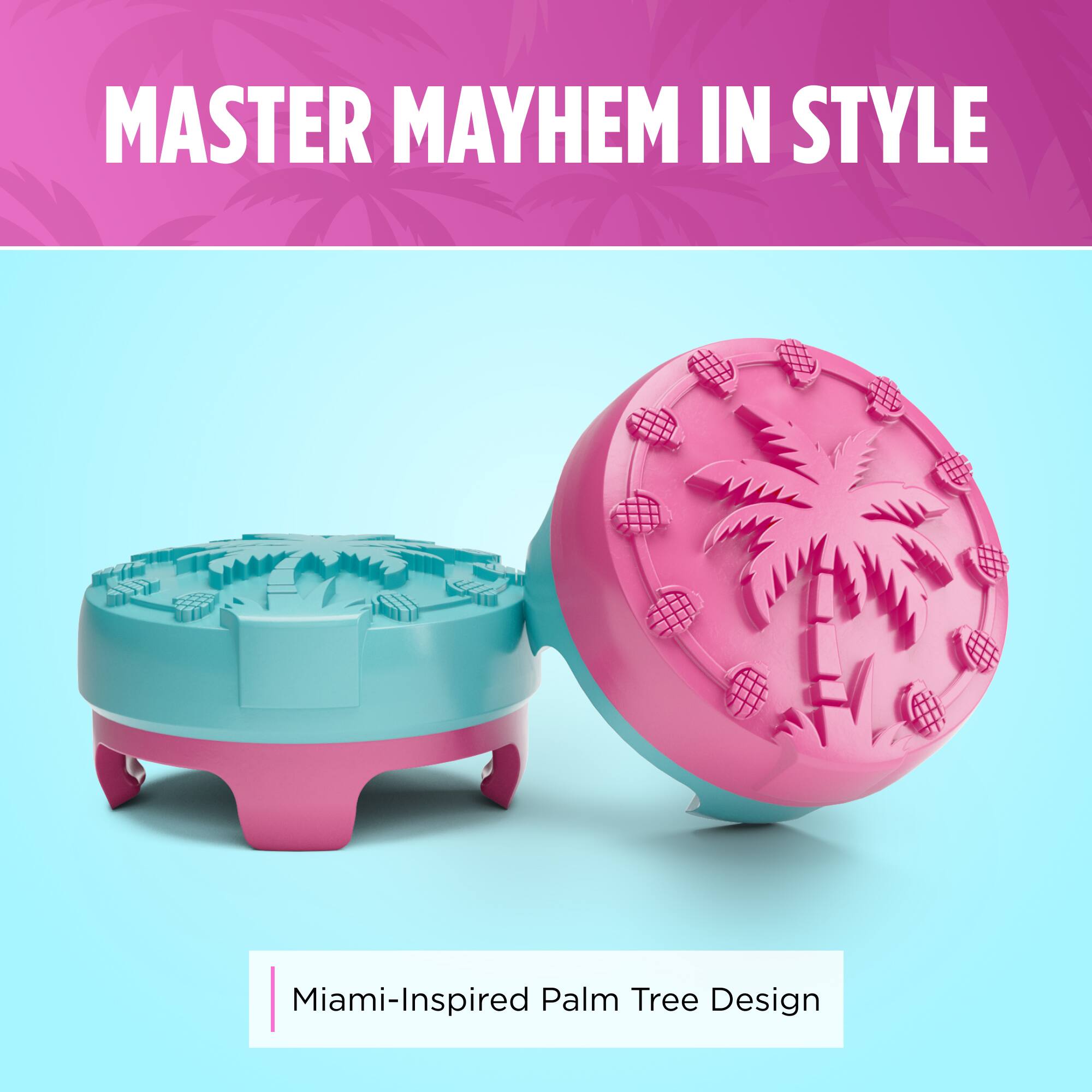 MASTER MAYHEM IN STYLE  
Miami-Inspired Palm Tree Design