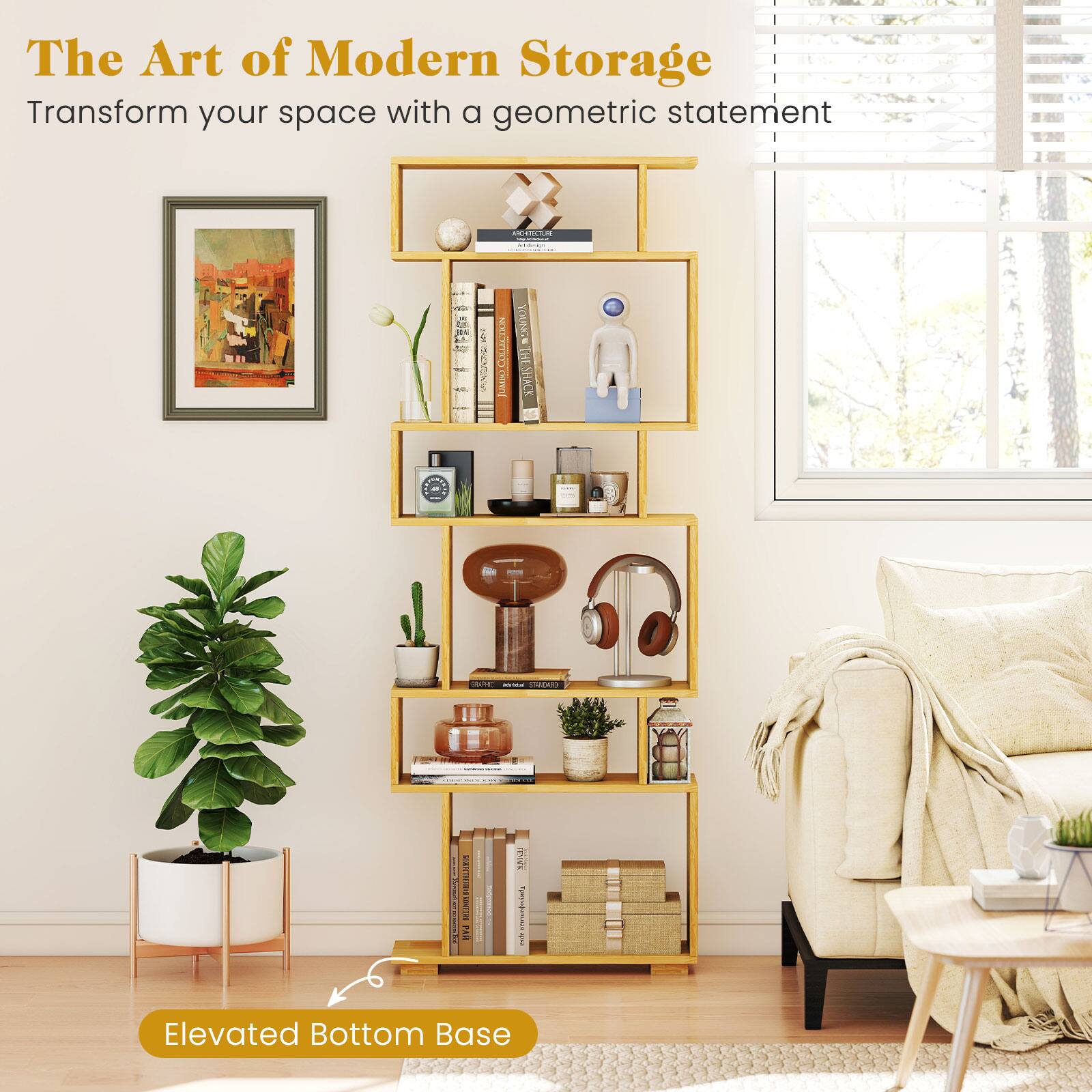 The Art of Modern Storage  
Transform your space with a geometric statement  

Elevated Bottom Base