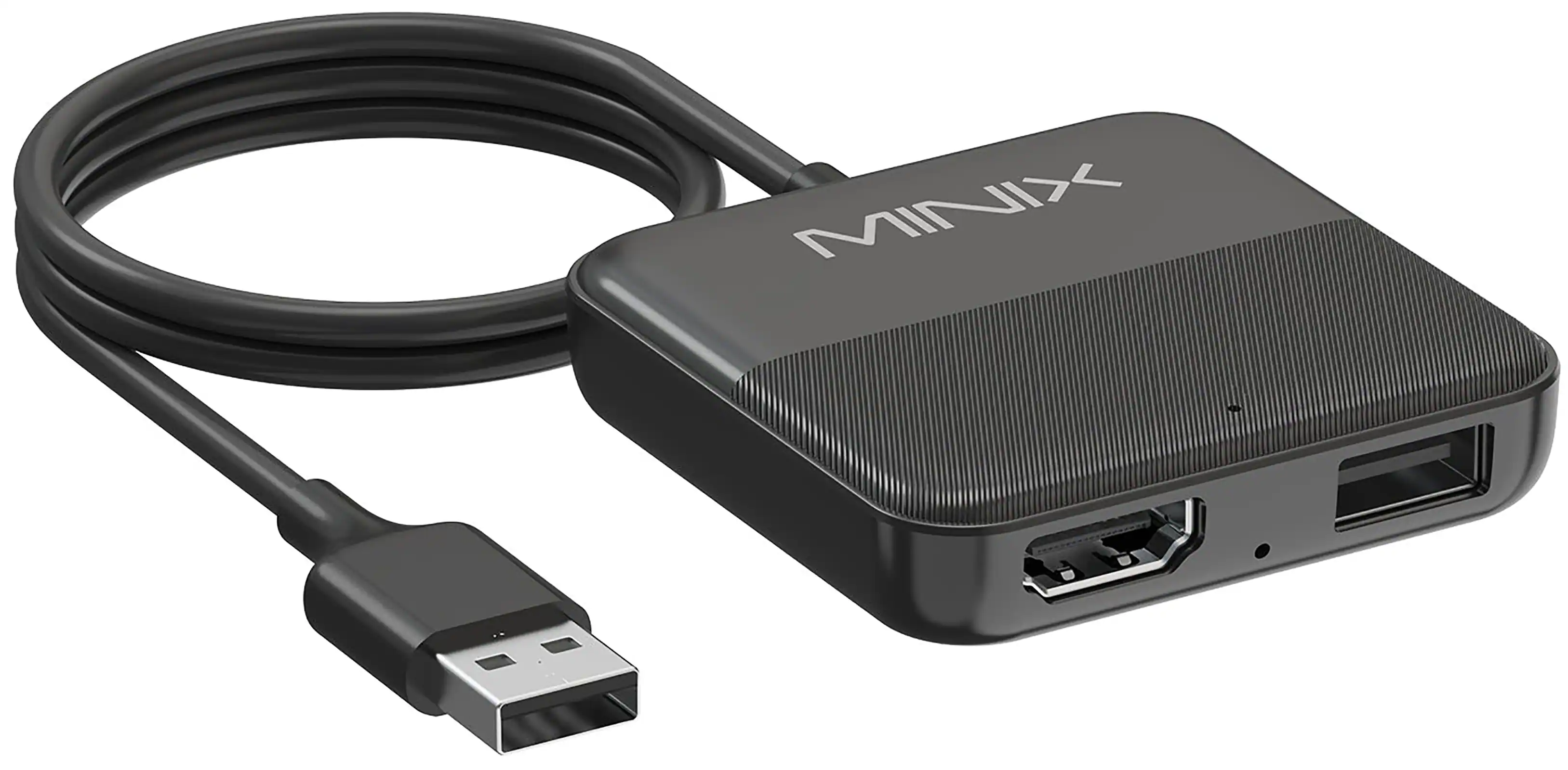 Front. MINIX - CA361 Plus 3-in-1 CarPlay/Android Auto/HDMI-IN Media Hub, Plug & Play Wireless Adapter for Fire TV Stick Laptop Switch - Black.