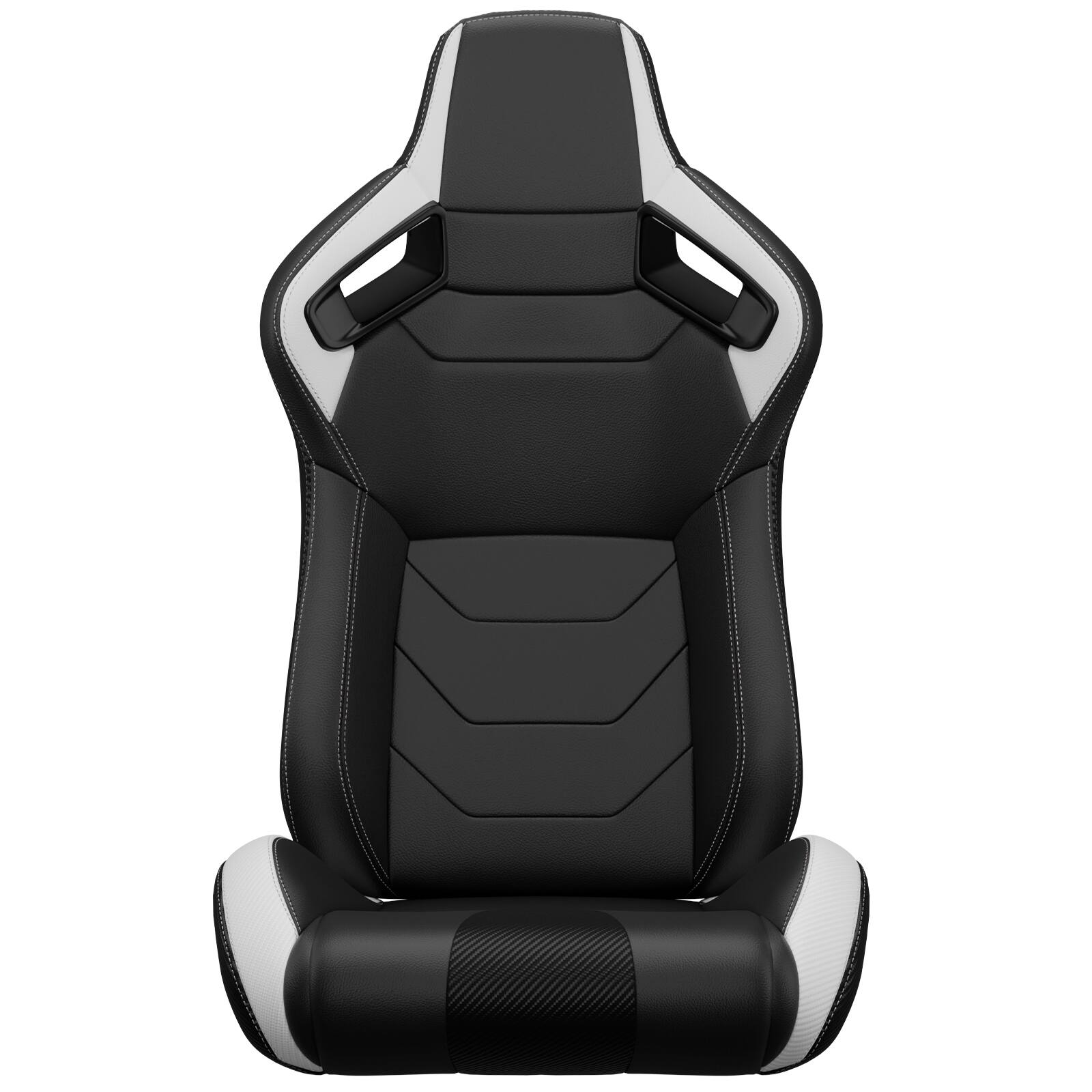 Alt View 2. LOVMOR - 2-Piece Universal Bucket Racing Seat Set with Dual Lock Sliders, 90 to 180 Recline, Brackets Not Included - White.