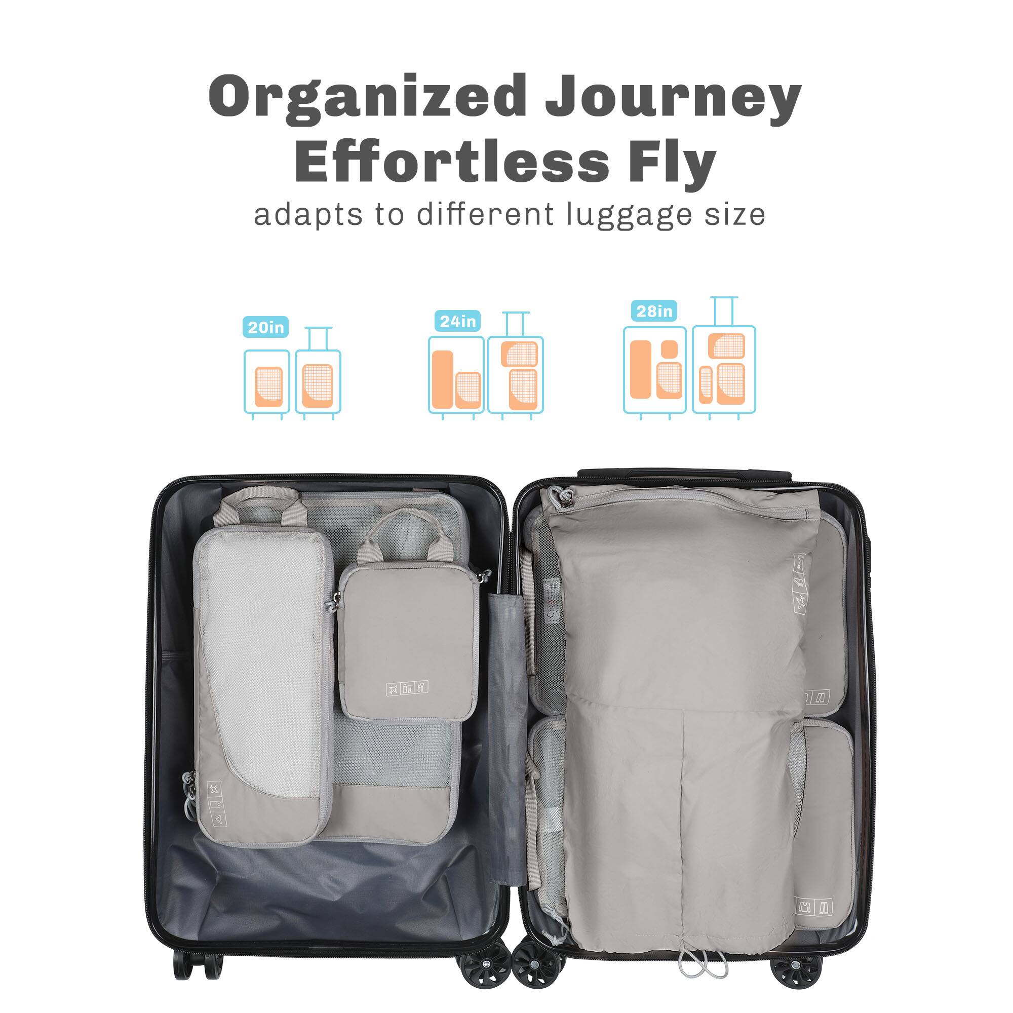 Hynes Eagle Compression Packing Cubes 6 Piece Set Gray - Best Buy