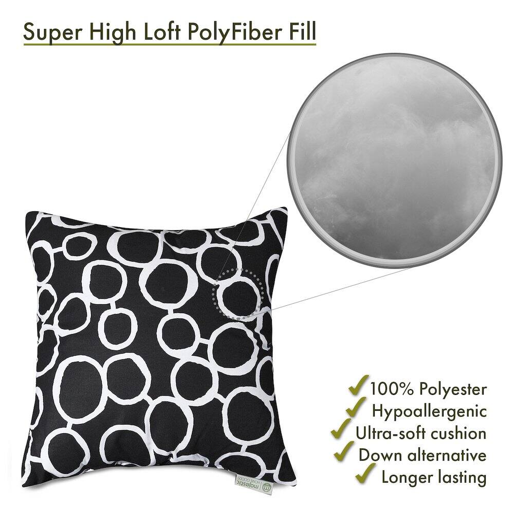 Super High Loft PolyFiber Fill

- 100% Polyester
- Hypoallergenic
- Ultra-soft cushion
- Down alternative
- Longer lasting