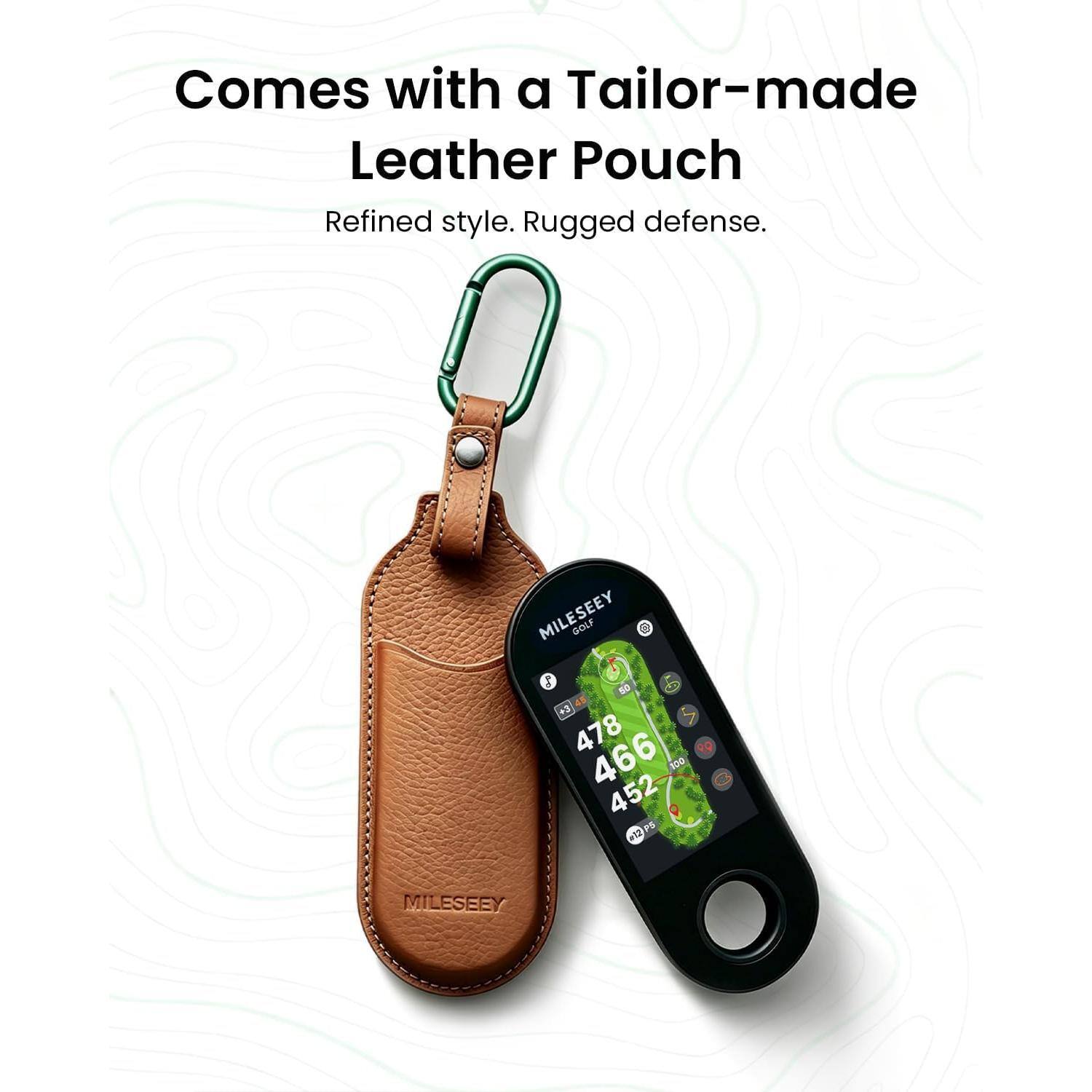 Comes with a Tailor-made Leather Pouch  
Refined style. Rugged defense.  

MILESEEY GOLF SEE 30 50 3+ 478 466 001 452 #12 PS  
MILESEEY