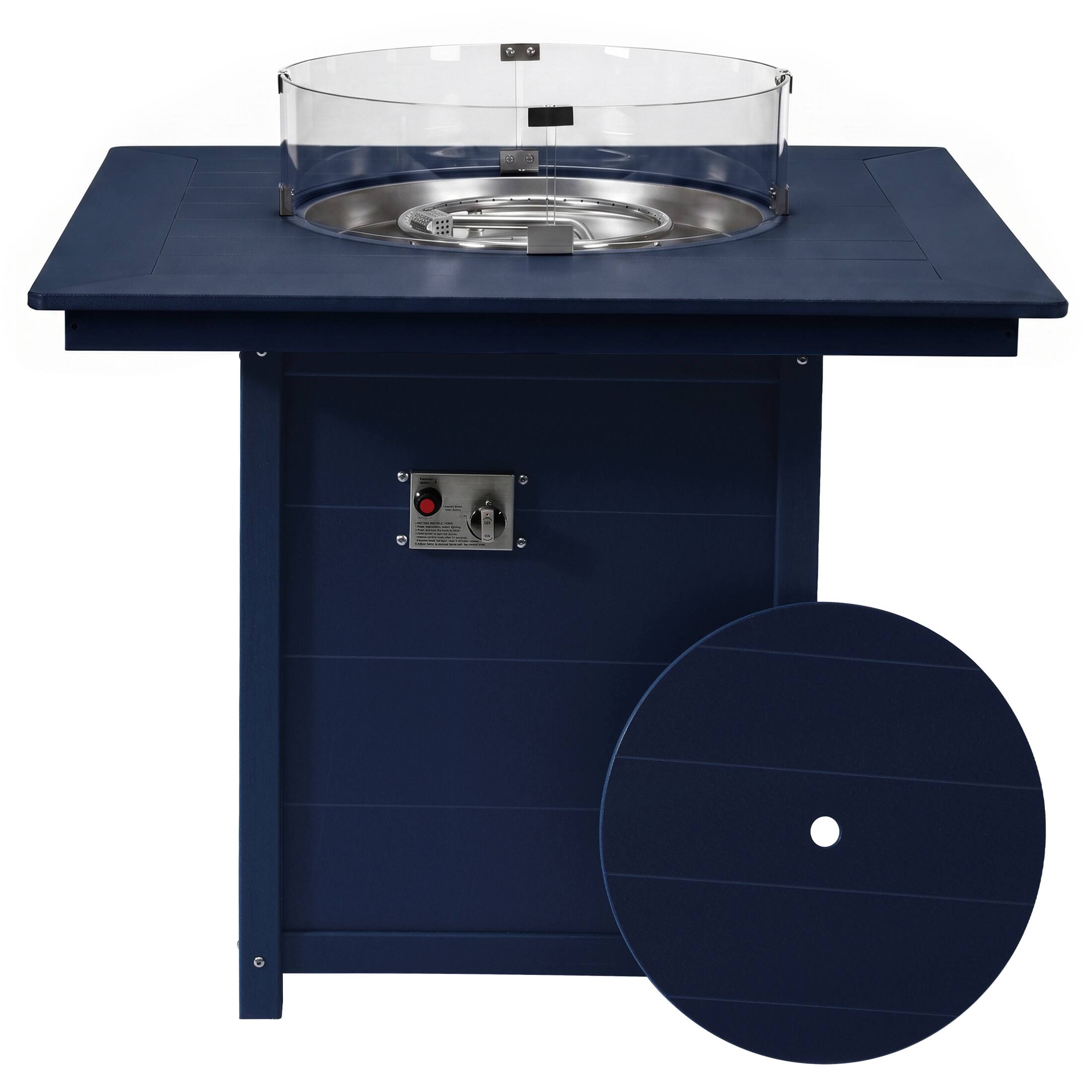 WestinTrends Helios 42" Modern Outdoor Patio Gas Propane Square Fire ...