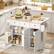 Alt View 1. Homcom - Island on Wheels with Drop Leaf, Charging Station, Rolling Kitchen Cart with Wood Top - White.