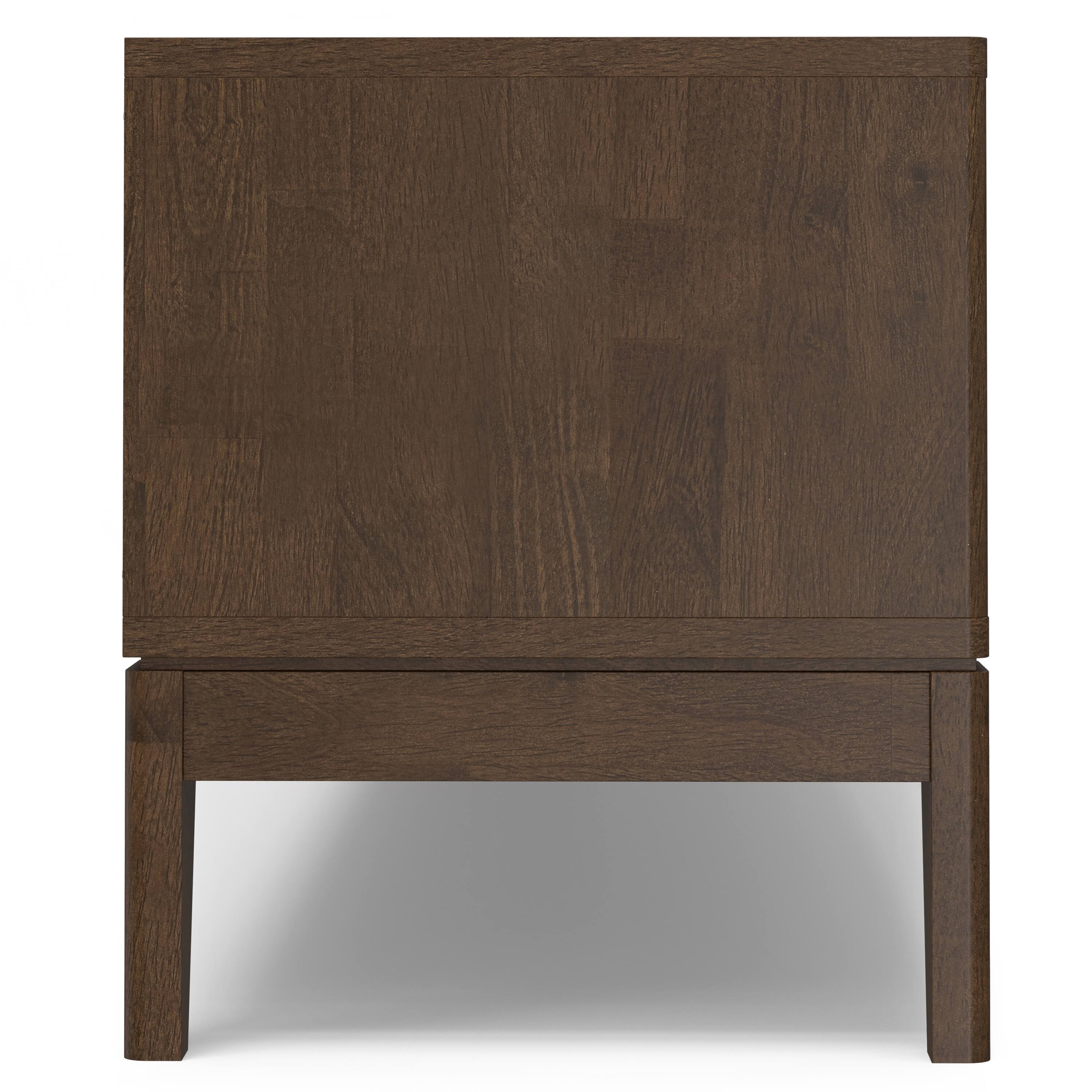 Alt View 1. Simpli Home - Harper SOLID HARDWOOD 72 inch Wide Mid Century Modern TV Media Stand - Walnut Brown.