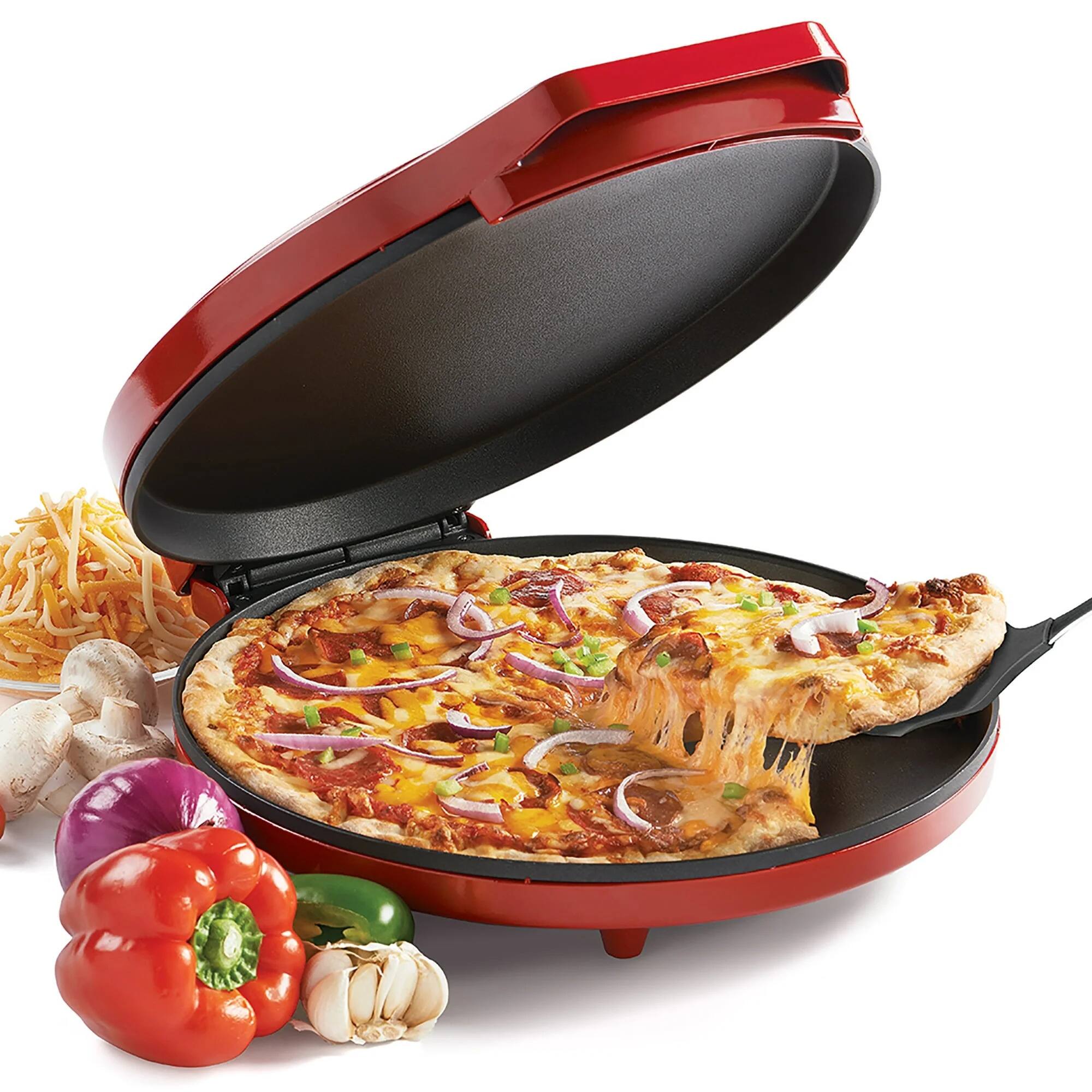 Alt View 1. Betty Crocker - Betty Crocker BC-4958 Kosher Temperature Control Pizza Maker, 12 inch, - RED.