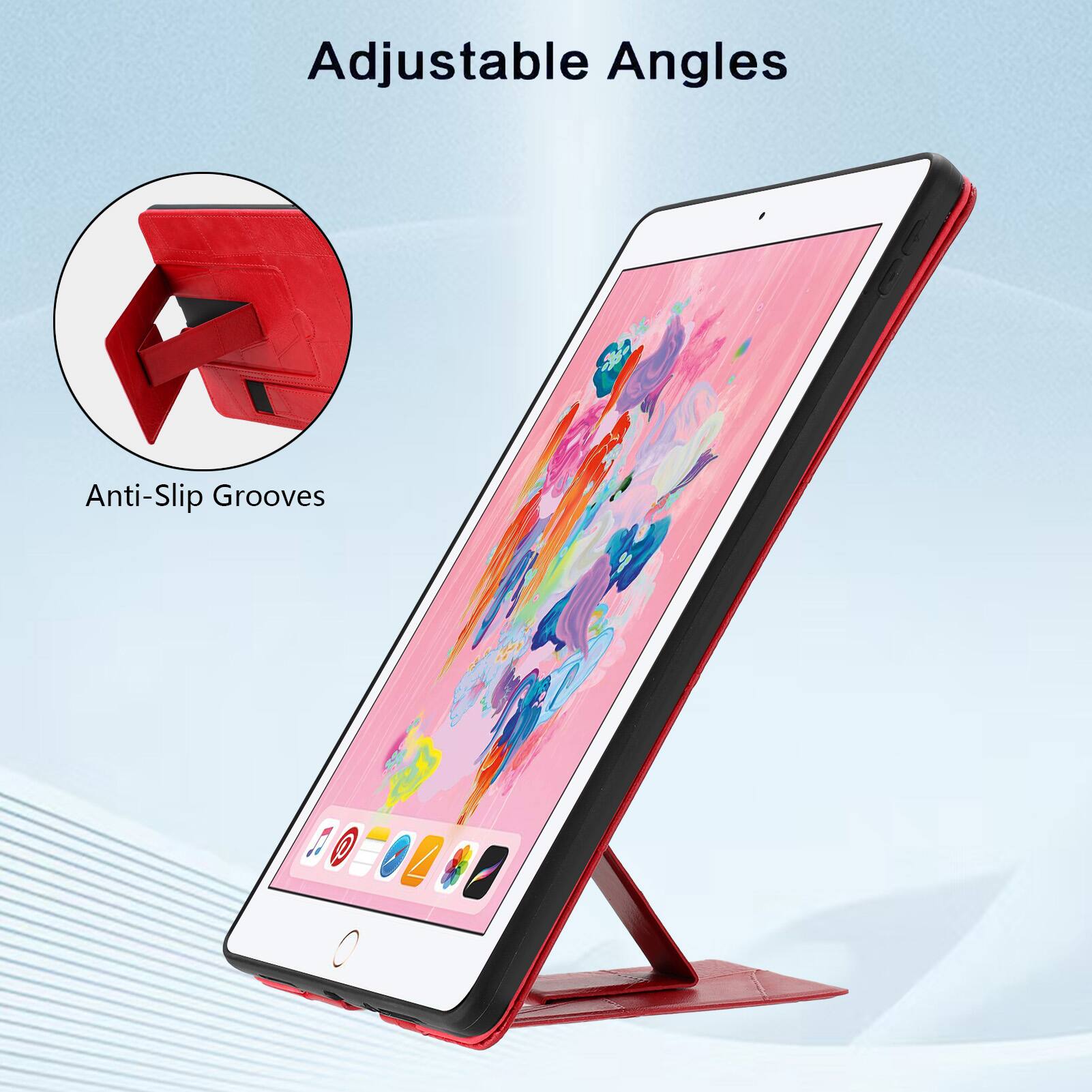 Adjustable Angles  
Anti-Slip Grooves