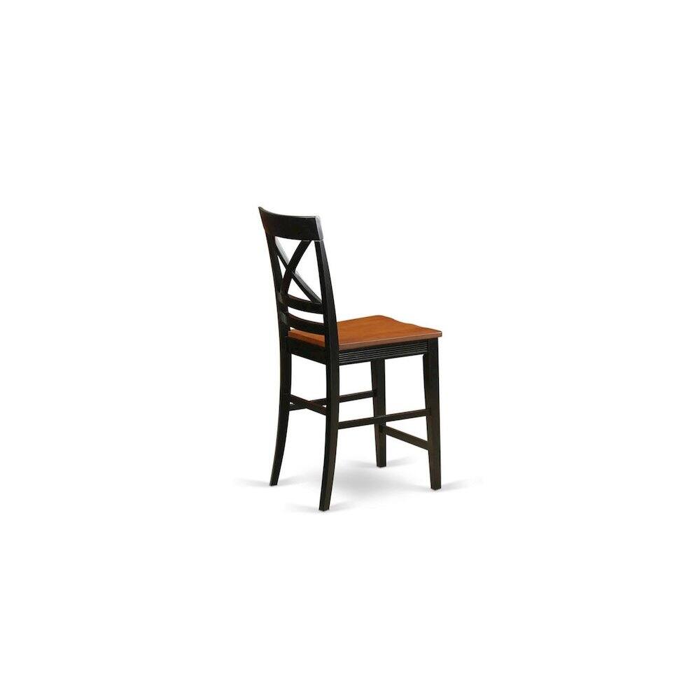 Left. East West Furniture - Quincy Counter Height Stools With X-Back in Black & Cherry Finish - Black & Cherry.