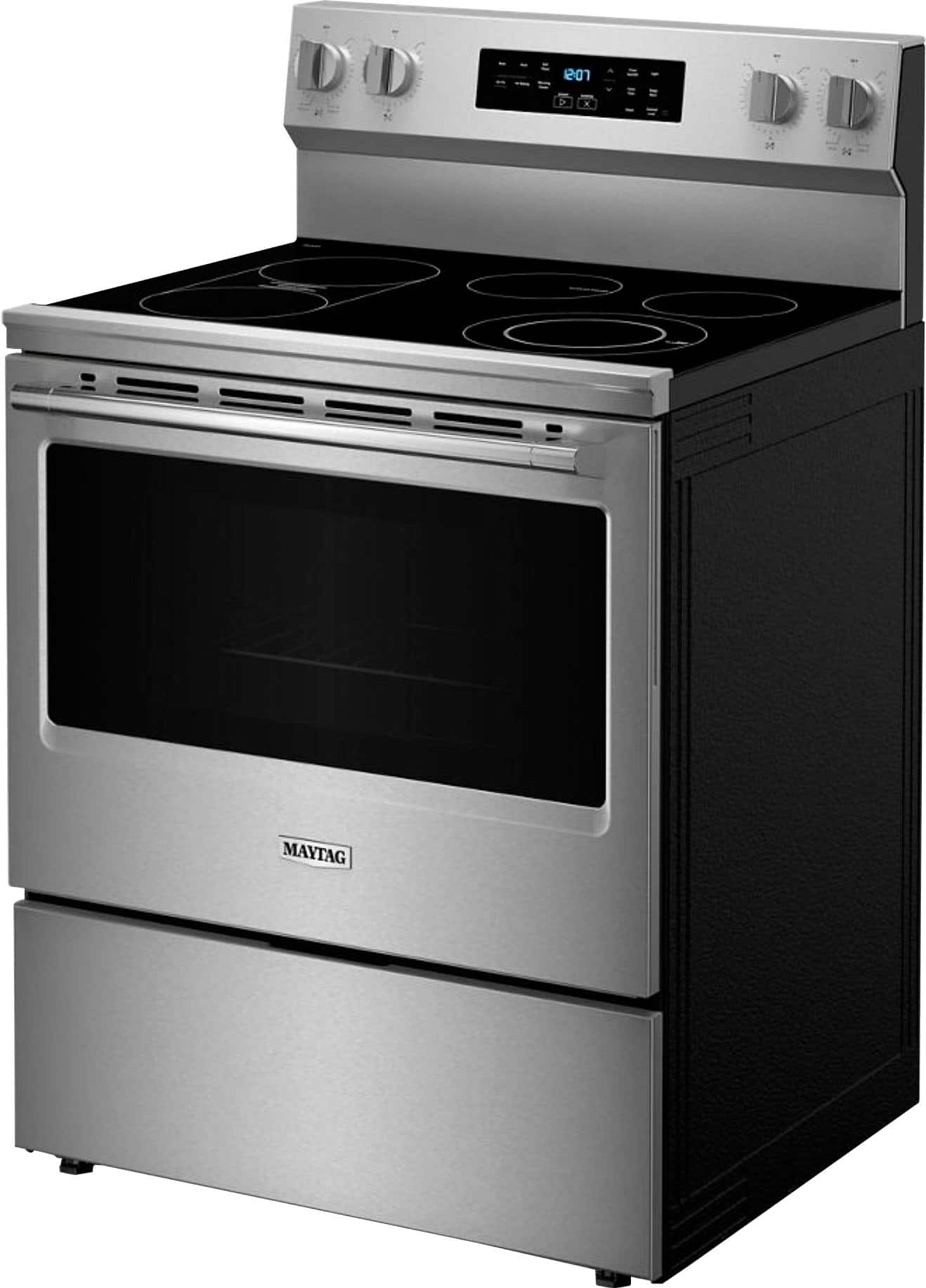 Alt View 1. Maytag - 30-Inch Wide Electric Range With No Preheat Air Fry and Air Baking - 5.3 cu. ft. - Stainless Steel.