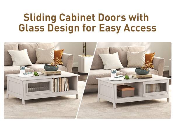 Sliding Cabinet Doors with Glass Design for Easy Access