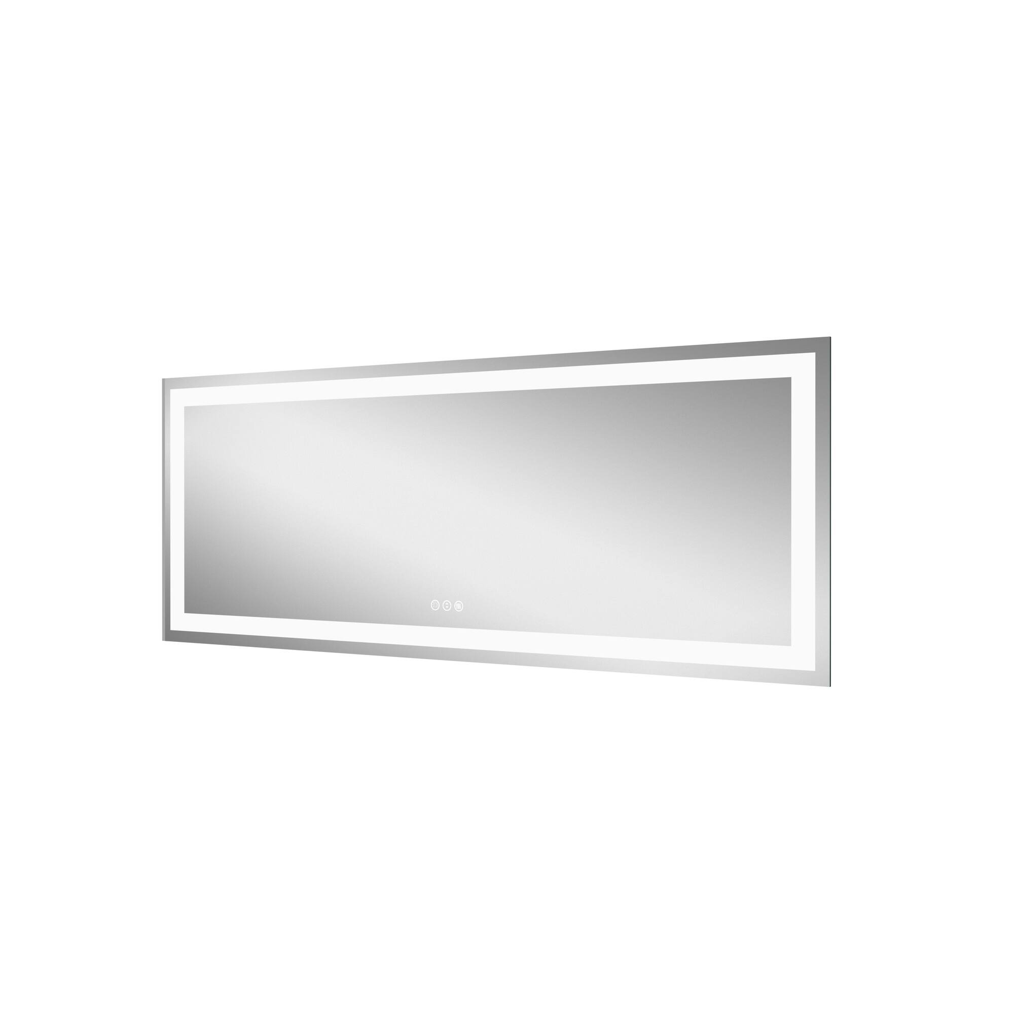 Alt View 2. Boyel Living - 32 in W x 84 in L Rectangular Frameless Wall Bathroom Vanity Mirror with Front and Backlit and Anti Fog.