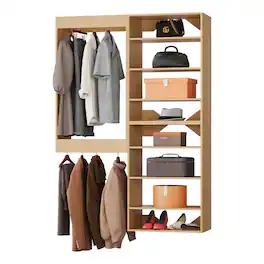 Roomtec - 58 in Wood Modular Closet System Unit-Customizable Wall Mounted Walk-In Closets for Bedroom or Walk-in Closet - Wood