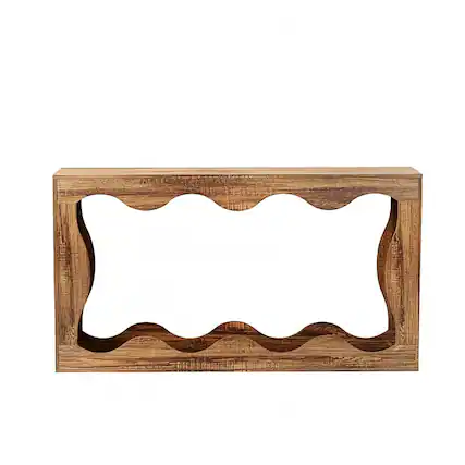 Front. GARVEE - 63-Inch Console Table with Storage – Narrow Entryway/Hallway Table, Ideal as a Behind-Couch Table - Brown.