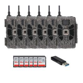 Muddy - Stealth Cam Deceptor Dual Network Trail Camera (6 Pack) Bundle with Accessories