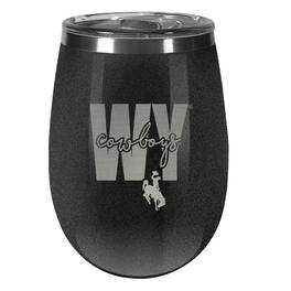 Great American Products - Wyoming Cowboys 10oz. Onyx Wine Tumbler - Multicolor