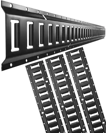 Front. VEVOR - E Track Tie Down Rail Kit, 5' Steel Rails, 4 Pack, Secure Cargo & Heavy Loads Up to 2000 lbs, Heavy Duty Etrack Rails - Silver.