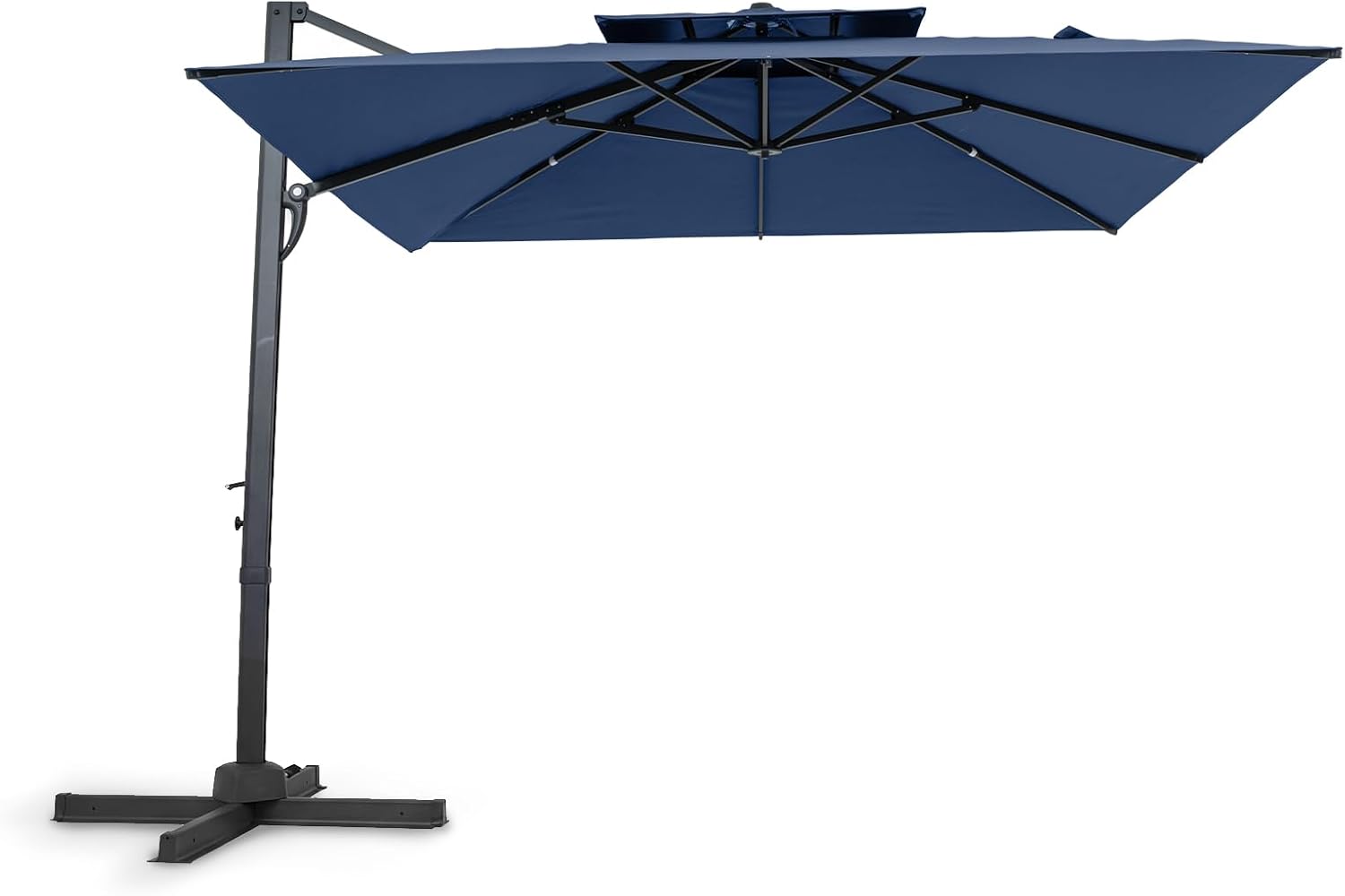 Gymax - 10FT Patio Cantilever Umbrella w/360-Degree Rotation 8 Sturdy Ribs Air Vent for Pool Navy - Blue price history on PriceWatchPro