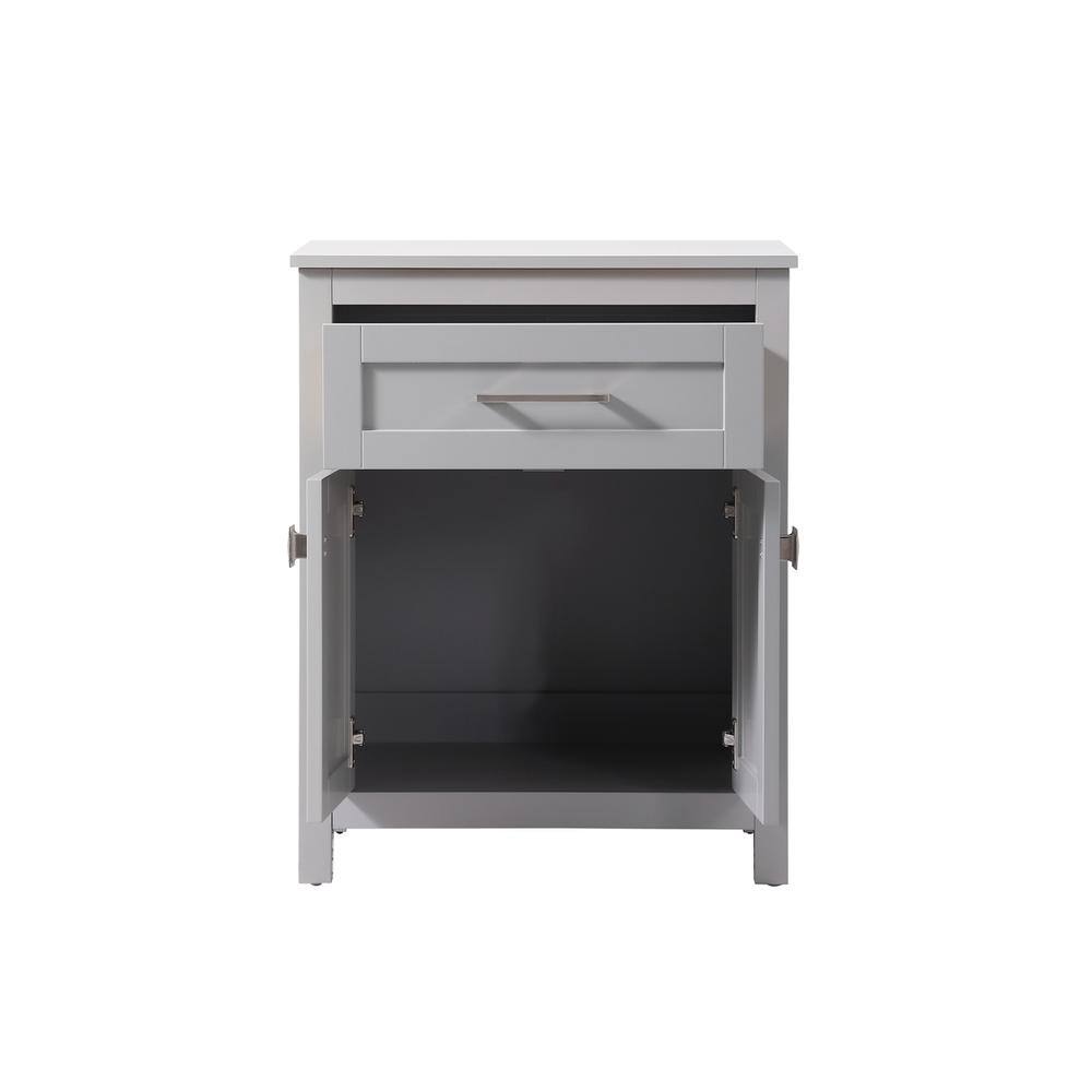 Alt View 2. Elegant Kitchen and Bath - 24 Inch Wide Bathroom Storage Freestanding Cabinet In Grey - Grey.