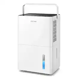 Costway - Dehumidifier for Home, 4000 Sq.Ft 80 Pint Compressor Dehumidifier with Drain Hose - White