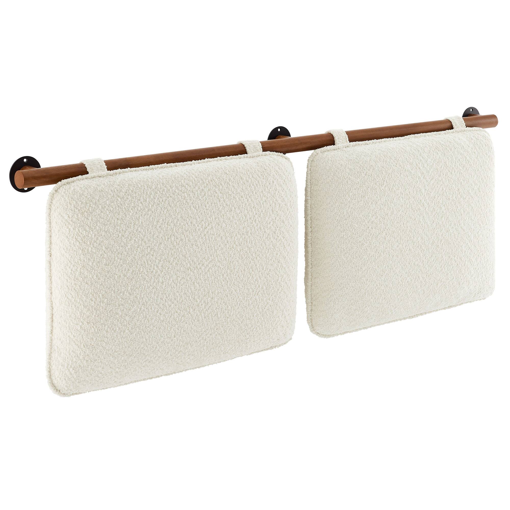 Anela Wall-Mounted Chenille Upholstered Queen Headboard by Modway - Brown