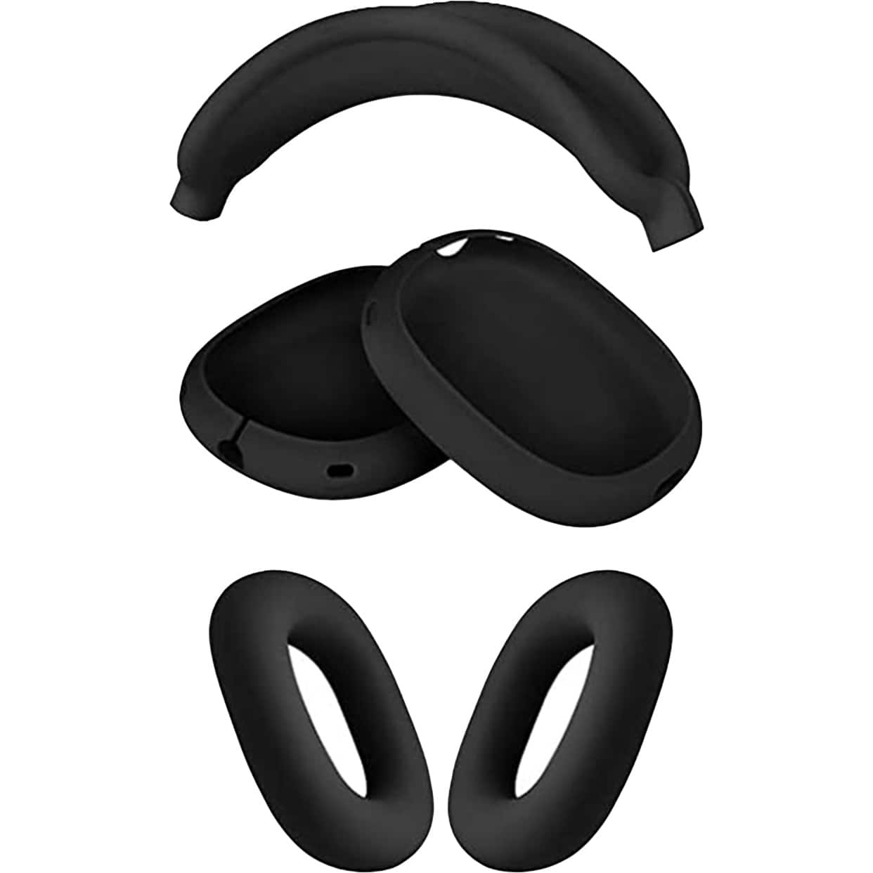 Alt View 12. SaharaCase - Silicone Combo Kit Case for Apple AirPods Max Headphones - Black.