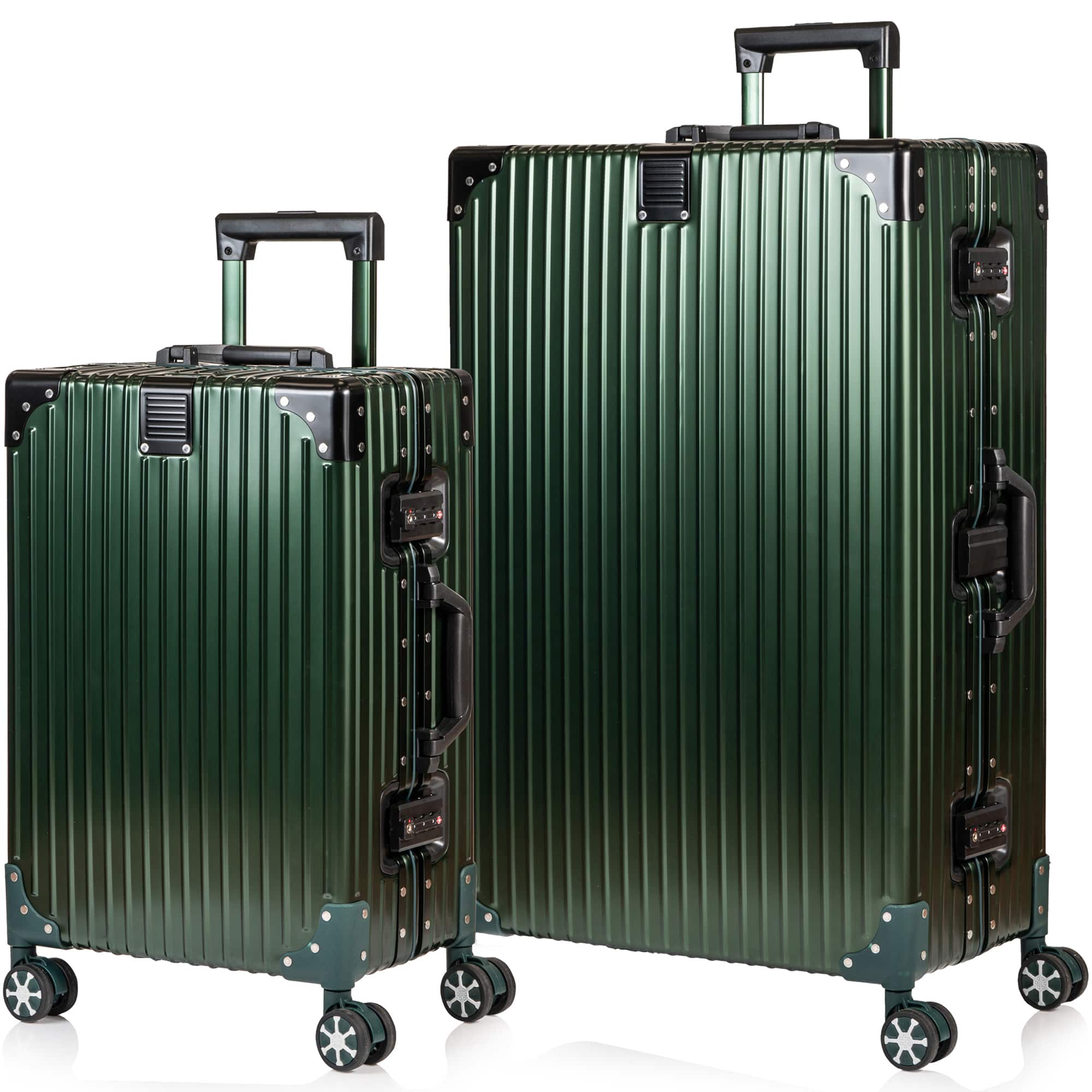 Champs - Elite Aluminum 2-Piece Luggage Set - Green