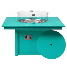 WestinTrends - Helios 42" Modern Outdoor Patio Propane Square Fire Pit Table - Turquoise