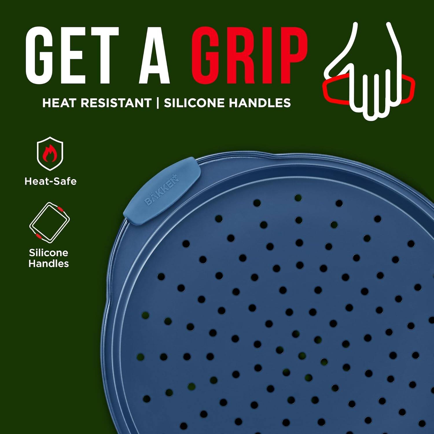 GET A GRIP, HEAT RESISTANT | SILICONE HANDLES, Heat-Safe, BKKEN Silicone Handles
