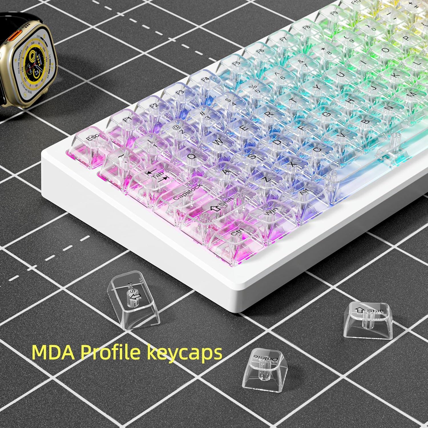 Esc E - F7 FB F5 F4 Fa A0 2 F2 # R 2 2 - W Q aD A f 4 Capslock shin f Nin Ct FB K MA Y C Al si OC MDA Profile keycaps