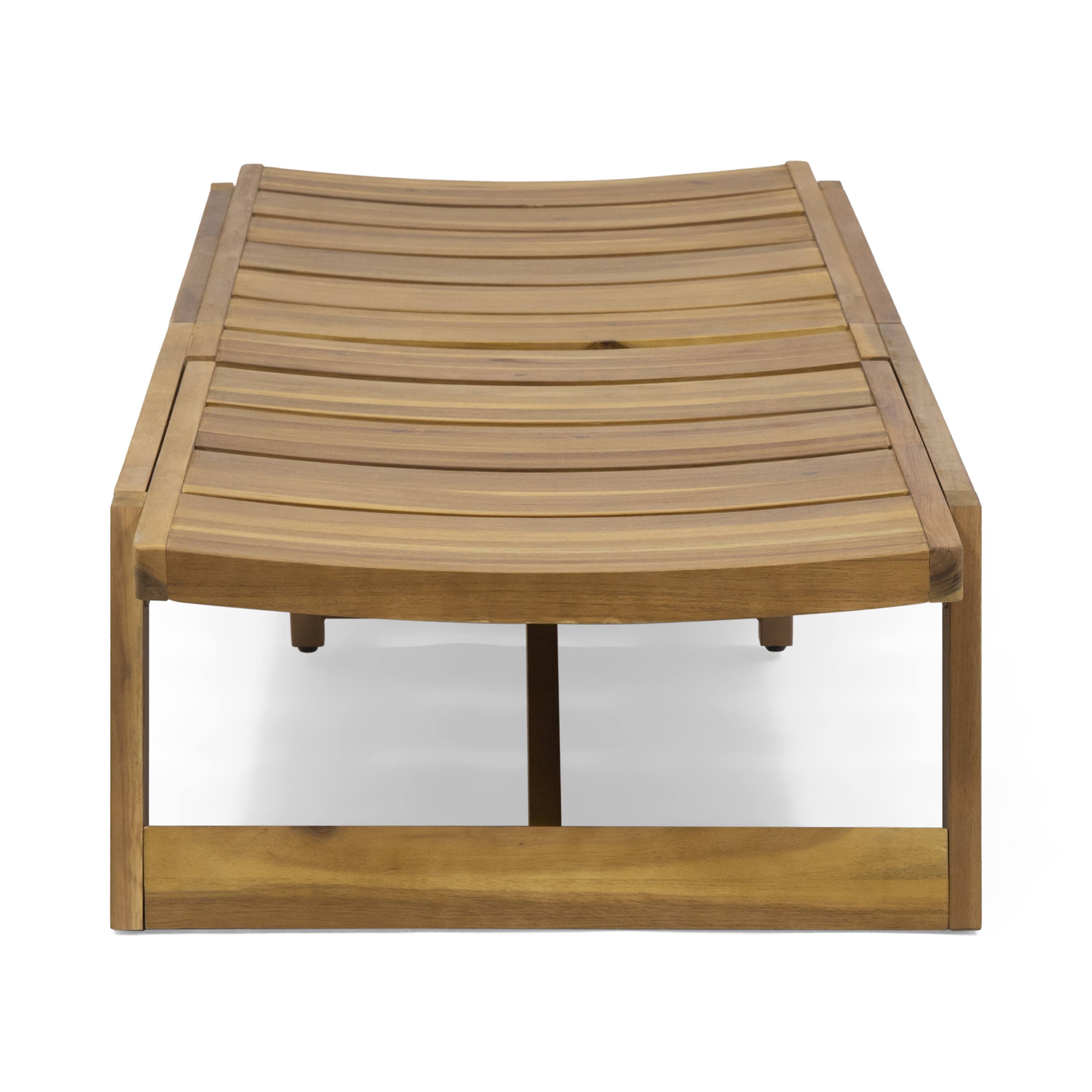 Alt View 2. Mondawe - Set of 2 Outdoor Acacia Wood Chaise Lounge Set - Brown.