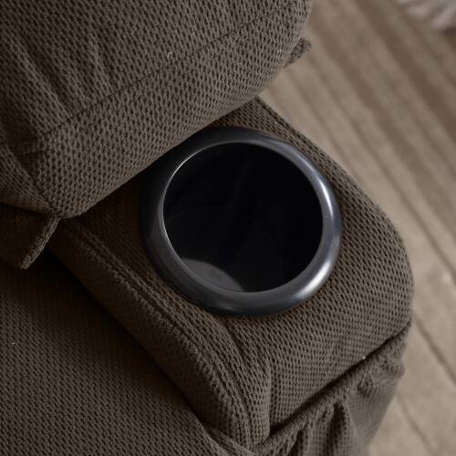 Alt View 6. GOODSILO - Swinging Recliner Massage Heated Sofa with USB & Cup Holders - Brown.