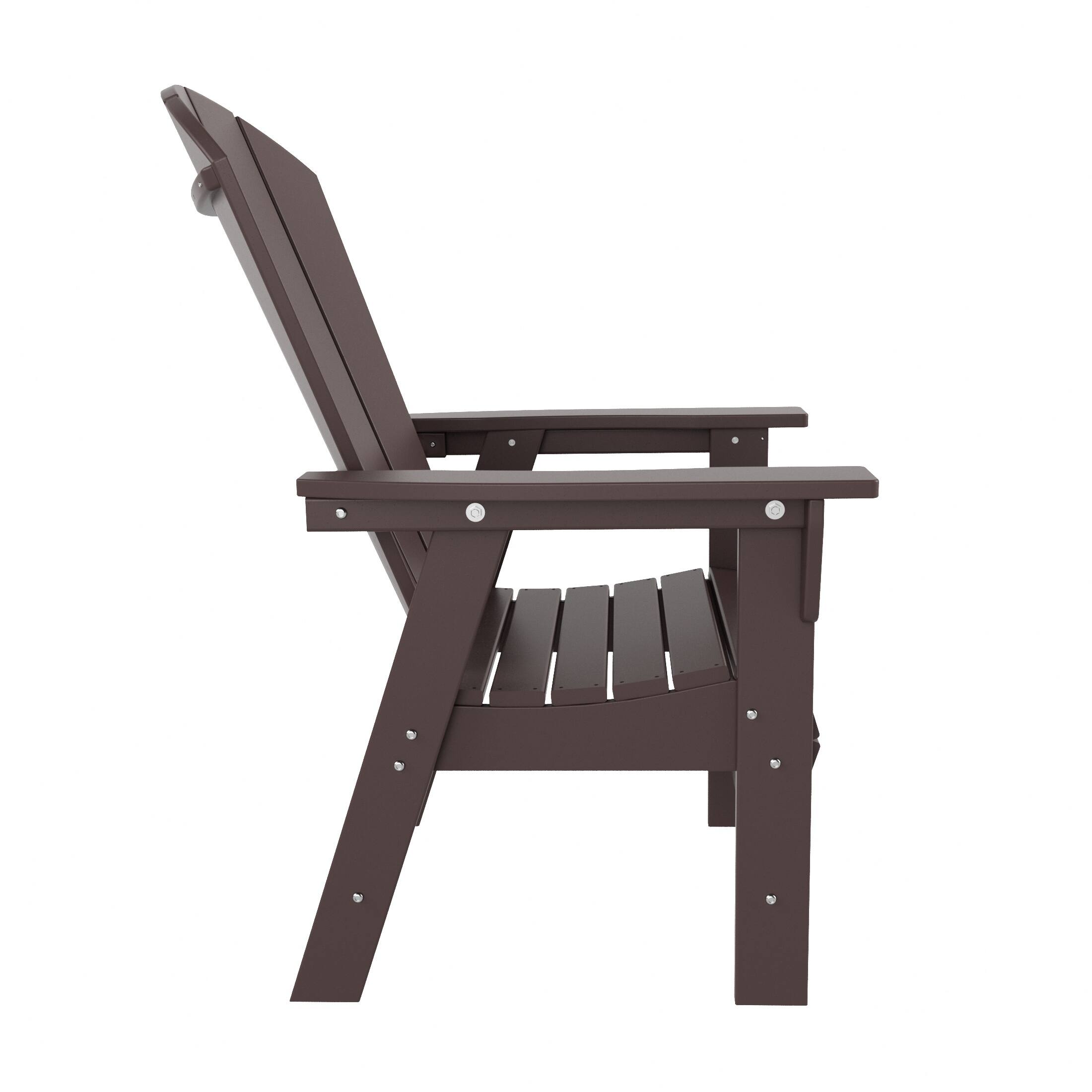 Alt View 1. WestinTrends - WestinTrends Malibu Outdoor Patio HDPE Plastic Adirondack Dining Chair - Dark Brown.