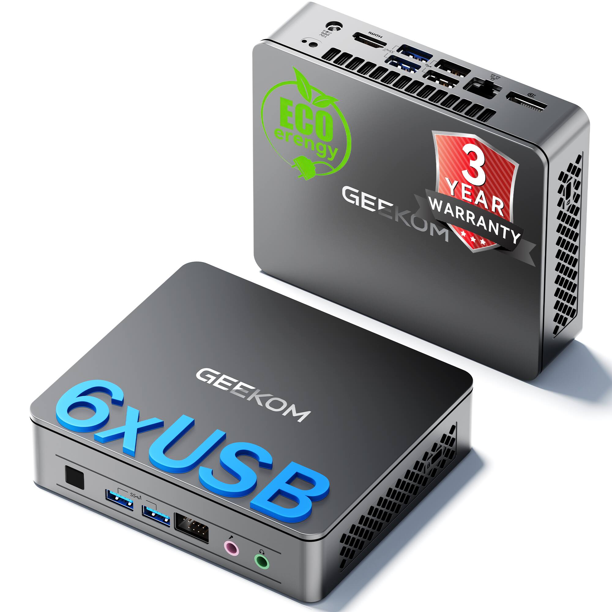 Arvil S HOWN  
CAVENTILL ECO energy  
3 YEAR WARRANTY  
GEEKOM  
6xUSB