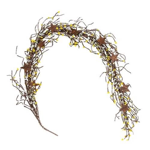 BreeBe - Pip Berry Garland With Stars Spring Mix 40" - Blue, Green, Yellow, Brown