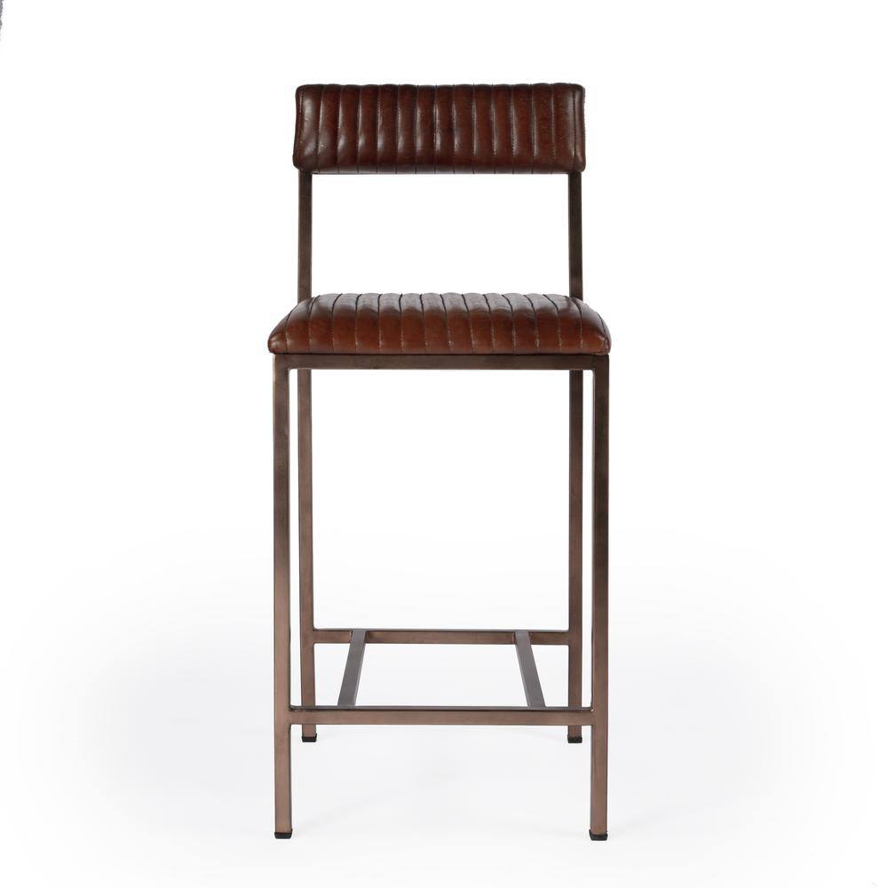 Alt View 5. Butler Specialty - Houston 24" Leather Counter Stool - Medium Brown.