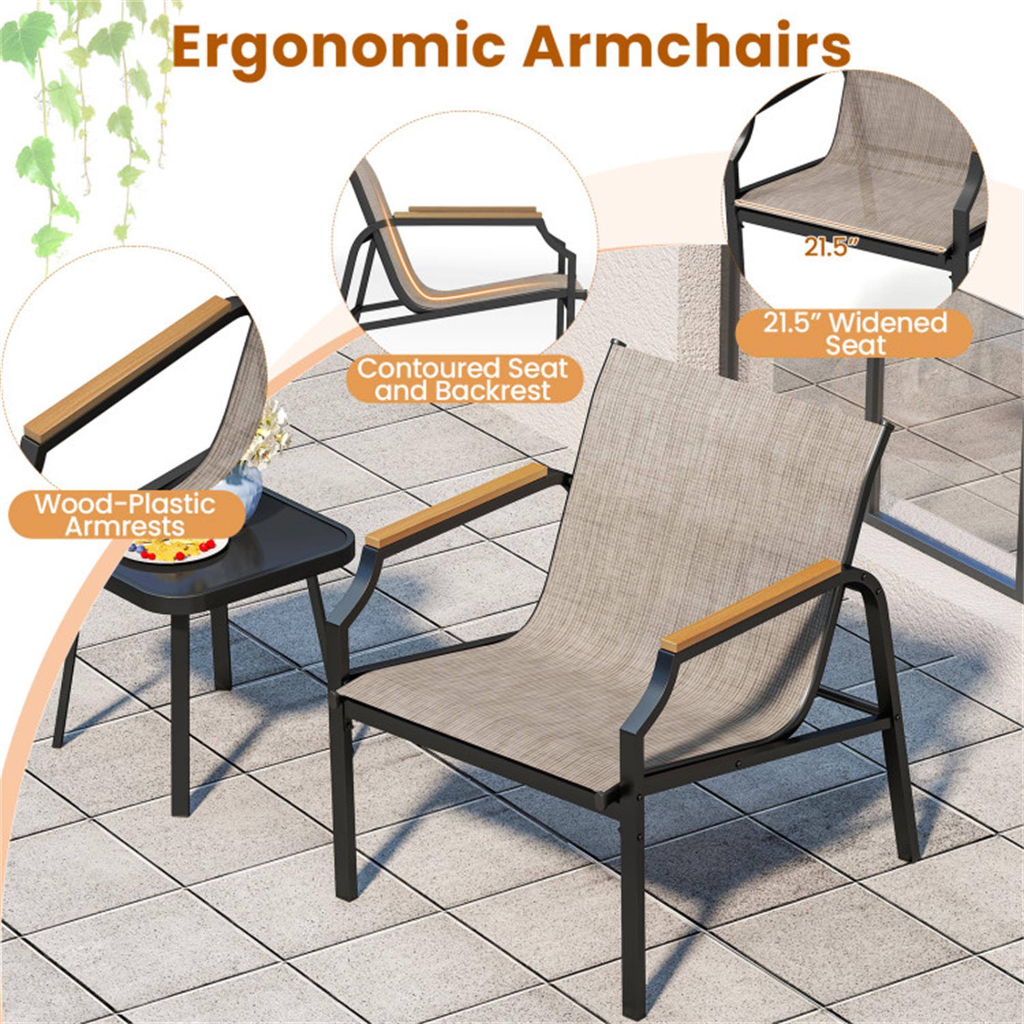 Ergonomic Armchairs

- 21.5" Contoured Seat and Backrest
- 21.5" Widened Seat
- Wood-Plastic Armrests