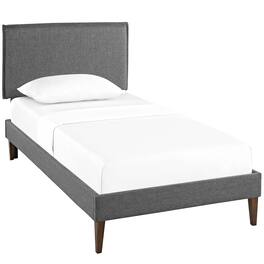Modway - Amaris Fabric Twin Platform Bed with Squared Tapered Legs - Gray