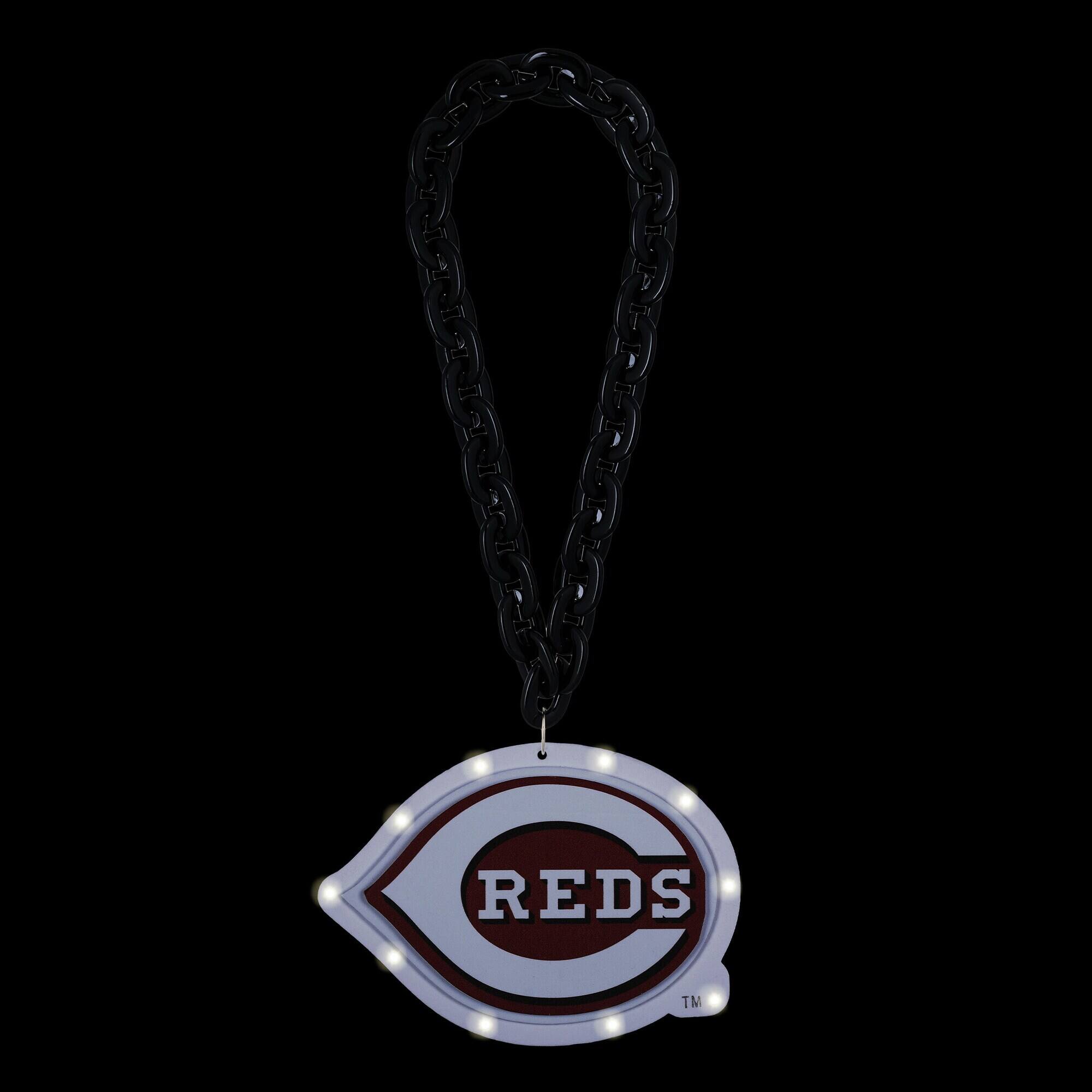 Alt View 1. FOCO - Cincinnati Reds Light Up Big Logo Fan Chain - Multicolor.