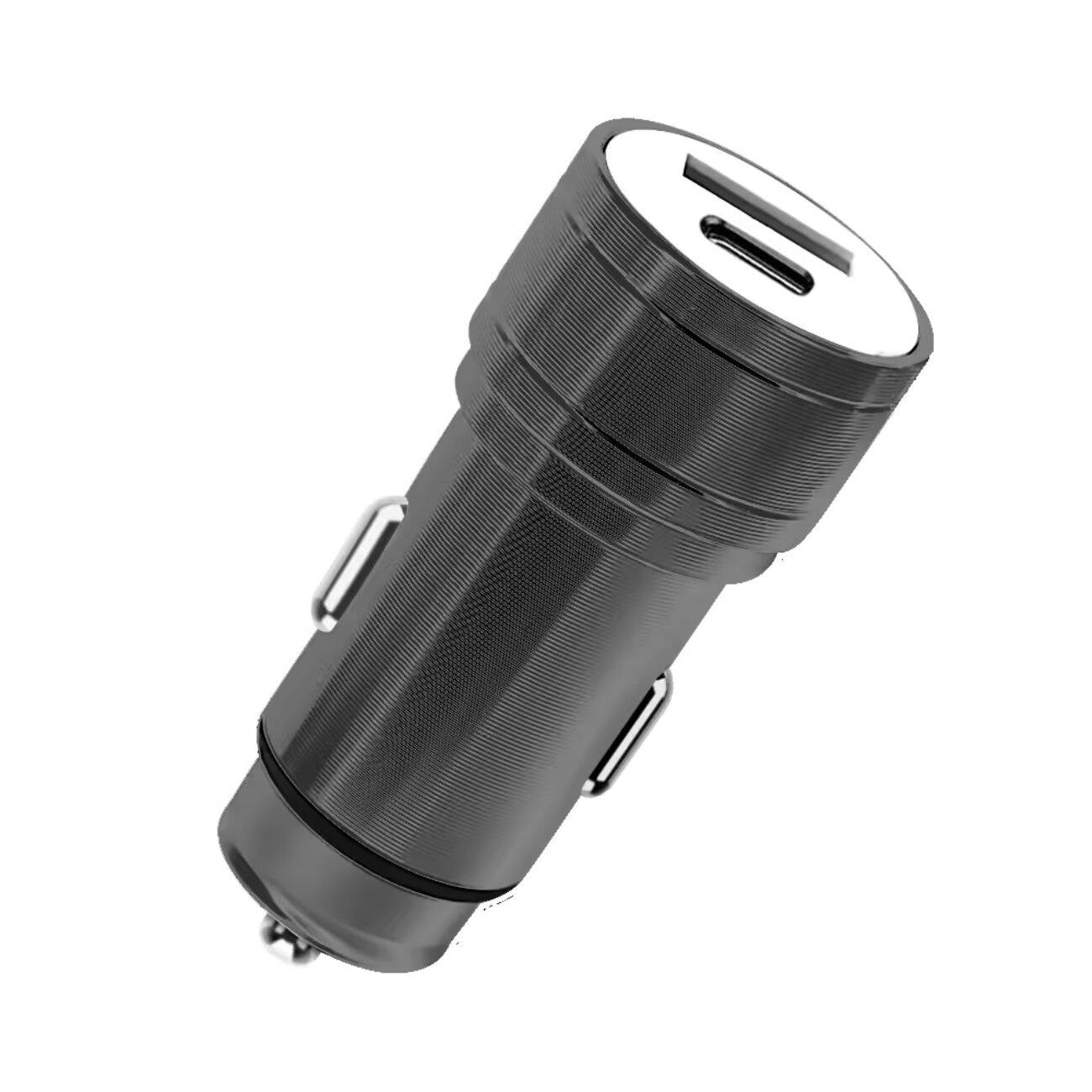 Front. Reiko - Power Delivery Dual Ports Of Usb And Type-Ccar Charger/ Adapter In Black (12Pcs) - Black.