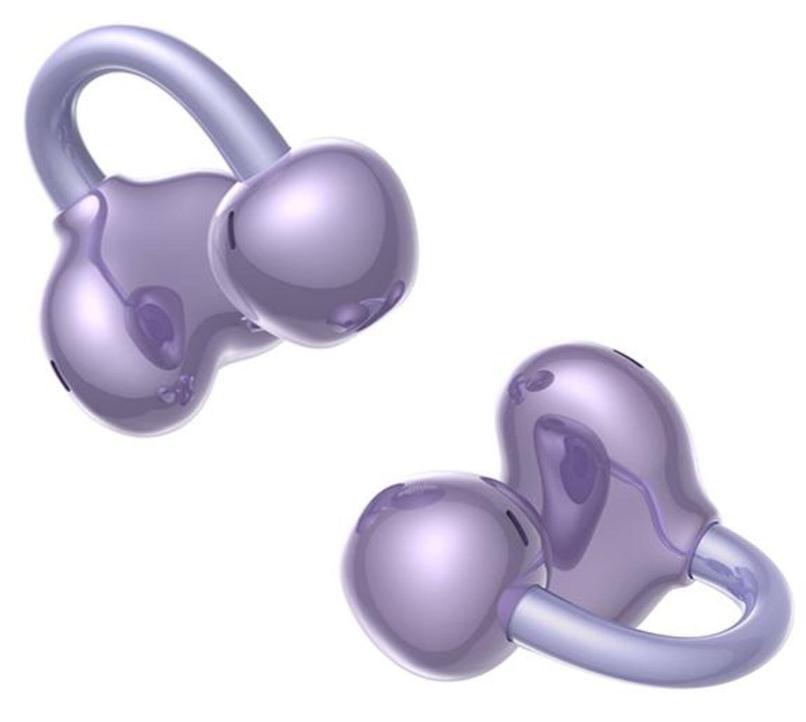 Left. Tronsmart - OpenFly Clip Open-Ear Wireless Clip-On Earbuds w/ Bluetooth 6.0, AI ENC Microphones, 24H Battery, IPX5 & Tap Control - Purple.
