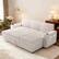Front. Dyonery - 101" Sectional Sleeper Sofa Bed with Pull Out Bed, L Shaped Couch Sleeper Sofa with Reclining Backrest - Beige.