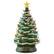 Front. Casafield - 24-in Hand Painted Ceramic Christmas Tree - Pre-Lit Tree with Star - Green Snow Flocked.