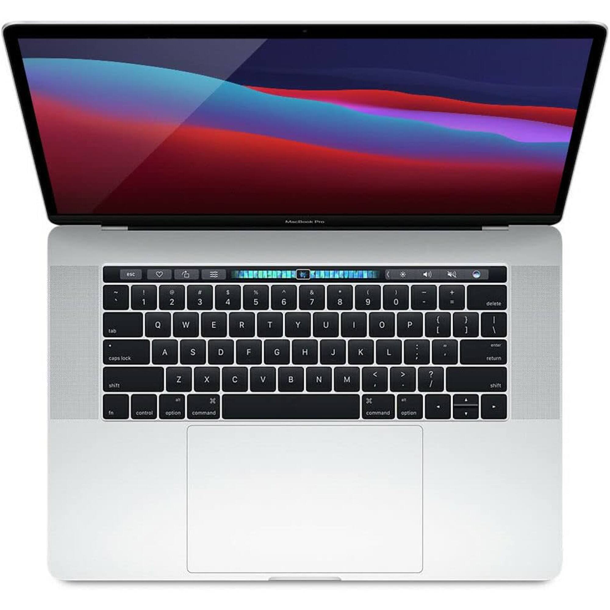 Alt View 1. Apple - MacBook Pro 15" Refurbished 2880x1800 - Intel 8th Gen Core i7 with 16GB Memory - AMD Pro 555X - 256GBSSD - Silver.