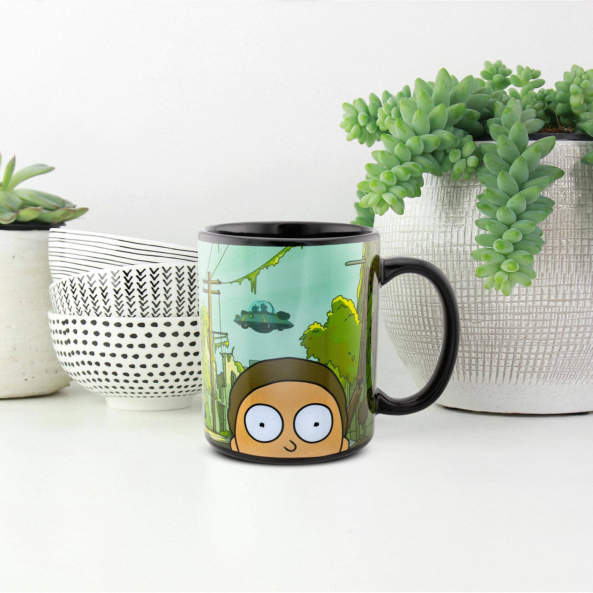 Alt View 2. Just Funky - Rick and Morty Post-Apocolyptic 20 Ounce Coffee Mug - Black.