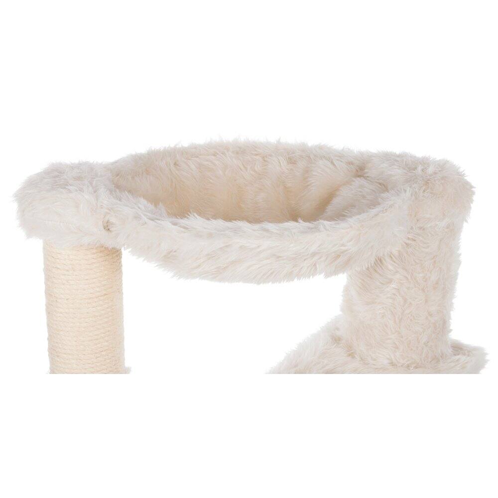 Left. TRIXIE - Baza Senior Plush & Sisal Cat Tree Scratching Posts Hammock & Steps - Cream.