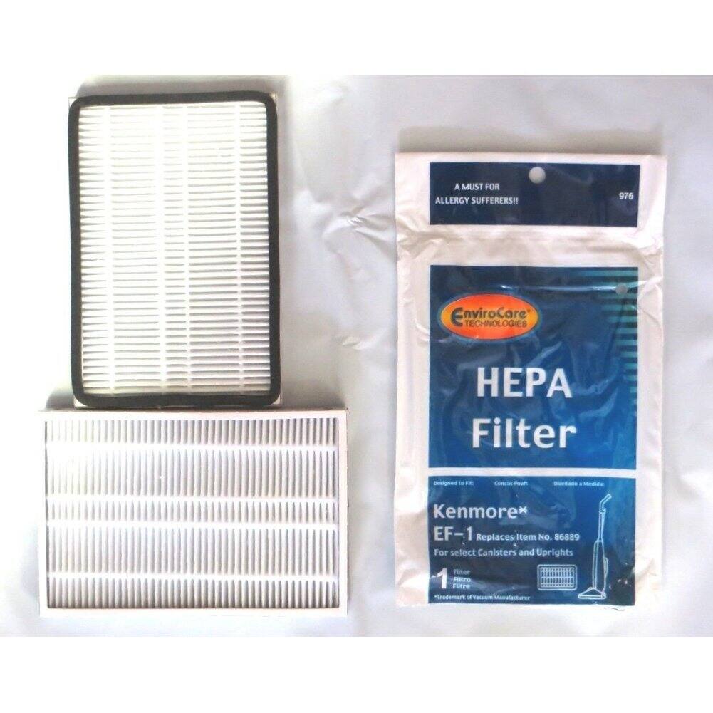 A MUST FOR ALLERGY SUFFERERS!!  
976 EnviroCare TECHNOLOGIES P Filter Sgd to PE - Kenmore* EF-1 Replaces Item No. 86889 For select Canisters and Uprights  

HEPA Filter  
Designed to Fit  
Kenmore* EF-1 Replaces Item No. 86889  
For select Canisters and Uprights  
1 Filter  
*Trademark of Vacuum Manufacturer