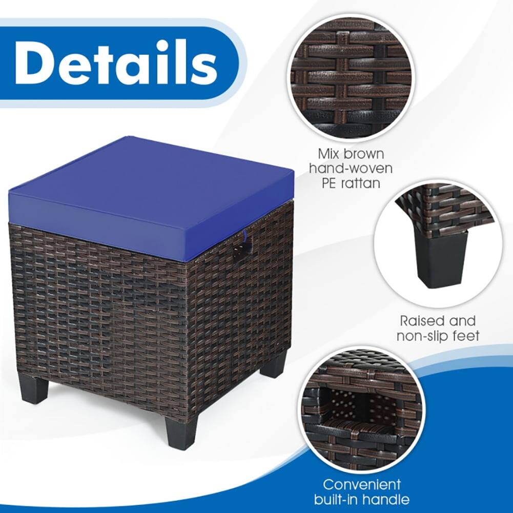 Details

- Mix brown hand-woven PE rattan
- Raised and non-slip feet
- Convenient built-in handle