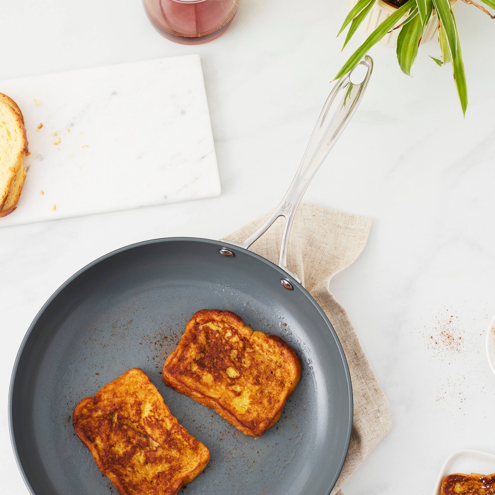 Alt View 3. Henckels - Henckels Release 12-inch Aluminum Ceramic Nonstick Fry Pan with helper handle - Black.